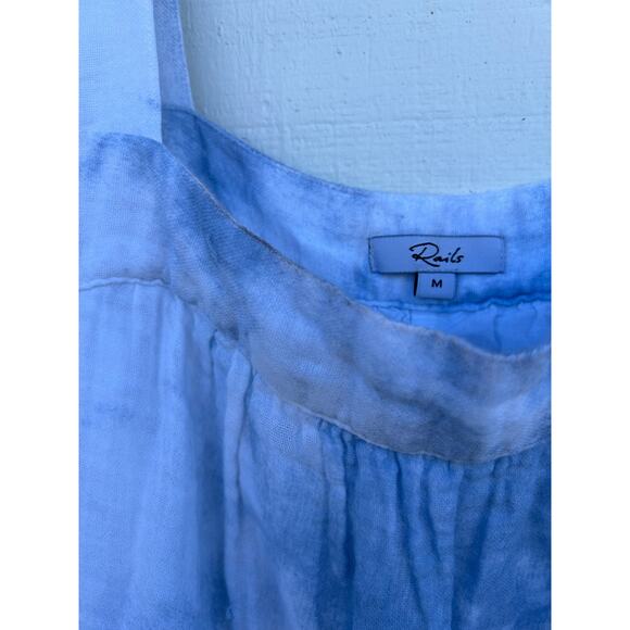 Rails Amaya Cascade Tie Dye Sun Dress, Blue/White, Tiered Midi Dress, Size‎ S - Picture 4 of 5
